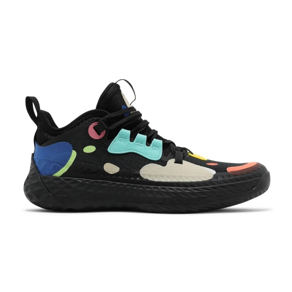 adidas Kids Black Sneakers with Multicolor Accents
